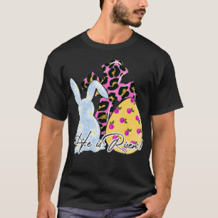 Camiseta Ele é Risen Christian Páscoa Day Leop
