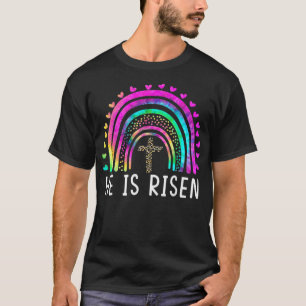 Camiseta Ele é Risen Christian Tie Dye Feliz Dia de Comer M