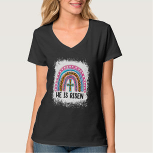 Camiseta Ele É Risen Felz pascoa Bleach White Rainbow Leop