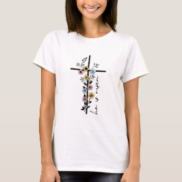 Camiseta Ele é Risen Floral Cross Felz pascoa