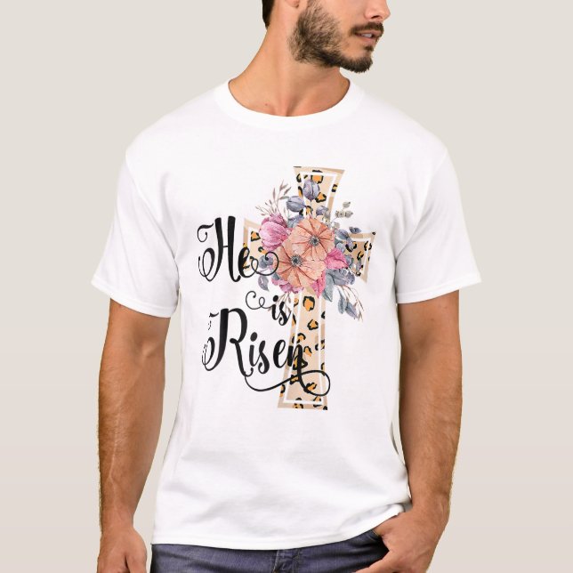 Camiseta Ele É Risen, Garotas Cristãs E Bonitas Mãe Dão Jes (Frente)