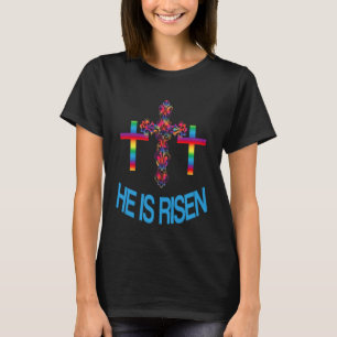 Camiseta Ele é Risen Jesus Christian Happy Legal Retr