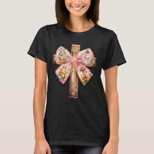 Camiseta Ele É Risen Jesus Coquette Arco Páscoa Entre Mulhe