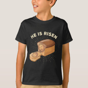 Camiseta Ele É Risen Jesus Cristo, Páscoa Pun Christian Bre