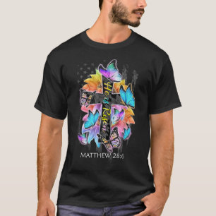 Camiseta Ele É Risen Jesus Cruzado Cristão Americano