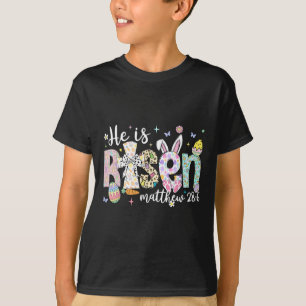 Camiseta Ele É Risen Jesus Felz pascoa Cristã Criança