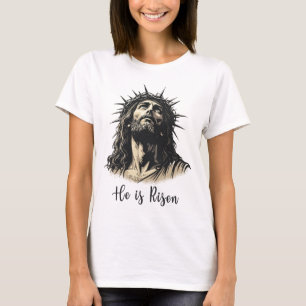 Camiseta Ele é Risen Jesus Felz pascoa Cristão