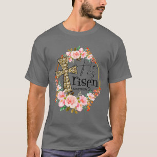 Camiseta Ele É Risen Jesus Felz pascoa Cristão Floral Wr
