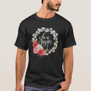 Camiseta Ele é Risen Jesus Felz pascoa Cristão Nova Flora
