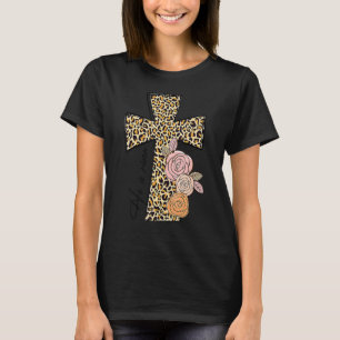 Camiseta Ele É Risen Leopard Rainbow Christian Jesus Feliz
