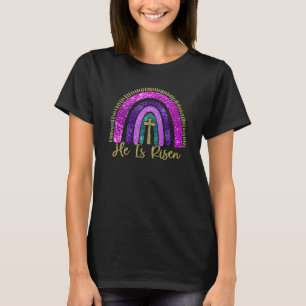 Camiseta Ele É Risen Rainbow Christian Jesus Felz pascoa D