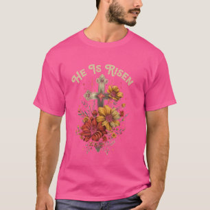 Camiseta Ele É Risen Religião Cristã Jesus Flor Floral