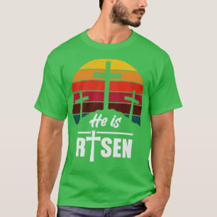 Camiseta Ele é Risen Shirt Resurrection Christian Retro