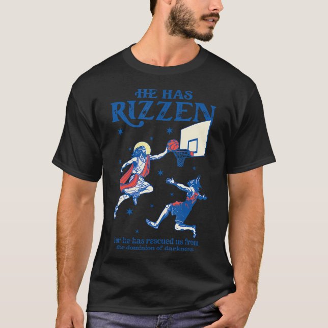Camiseta Ele É Rizzin Ele Está Risado Ele Tem Jesus Brincan (Frente)