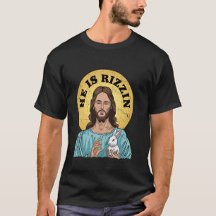 Camiseta Ele É Rizzin Engraçado Jesus Cristão Feliz Páscoa
