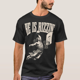 Camiseta Ele é Rizzin Jesus Páscoa de basquete Christian Re