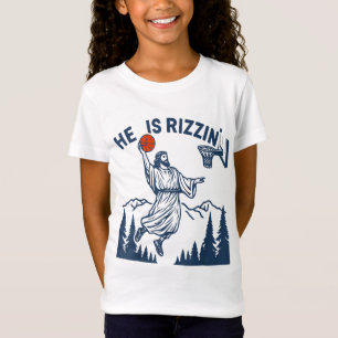 Camiseta Ele É Rizzin Páscoa Engraçado Basquete Christian R
