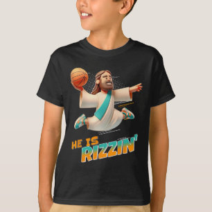 Camiseta Ele É Rizzin Páscoa Risen Jesus Christian Faith B