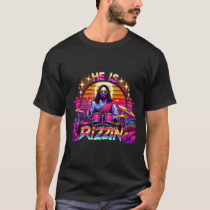 Camiseta Ele É Rizzy Dia Felz pascoa Engraçado Cristão E