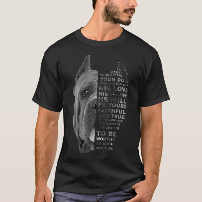 Camiseta Ele É Seu Amigo Seu Parceiro Seu Cachorro Corso (Frente)