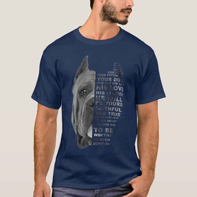 Camiseta Ele é Seu Amigo Seu Parceiro Seu Cão Cane Corso (Frente)