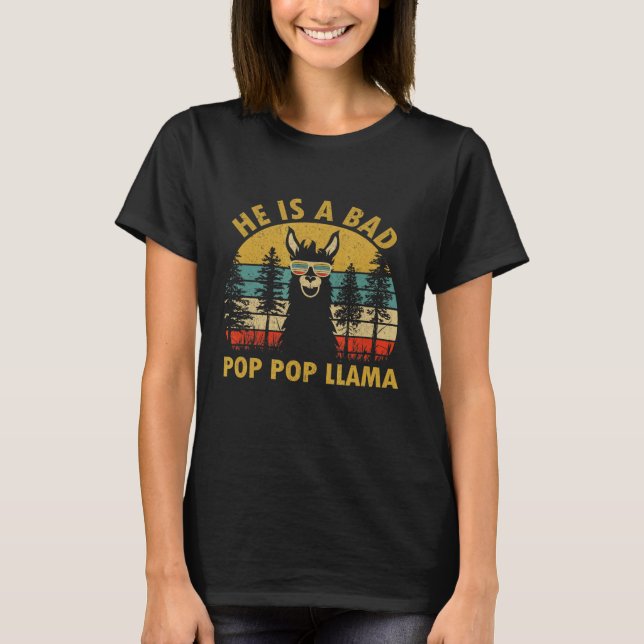 Camiseta Ele É Um Llama Pop Pop Ruim Ideias (Frente)