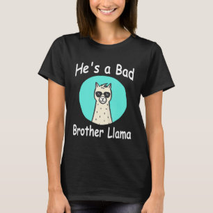 Camiseta Ele é um mau irmão da família Llama Aniversári
