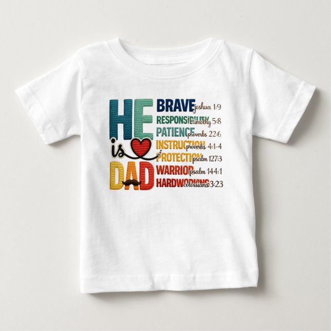 Camiseta Ele É Valores de Pai Cristão das Escrituras (Frente)