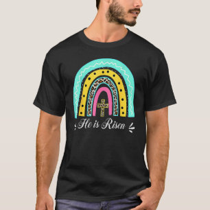 Camiseta Ele Está Riscado Páscoa Cristã Feliz Dia De Comer