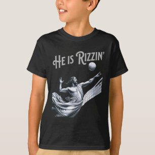 Camiseta Ele Está Rizin Jesus Jogando Vôlei Esportes Divert