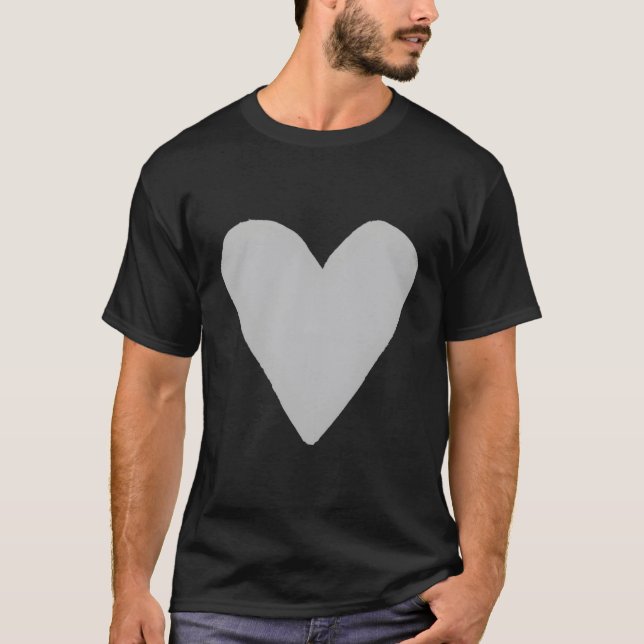 Camiseta Ele Forma Símbolo Amor Bondade Cinza Paz (Frente)
