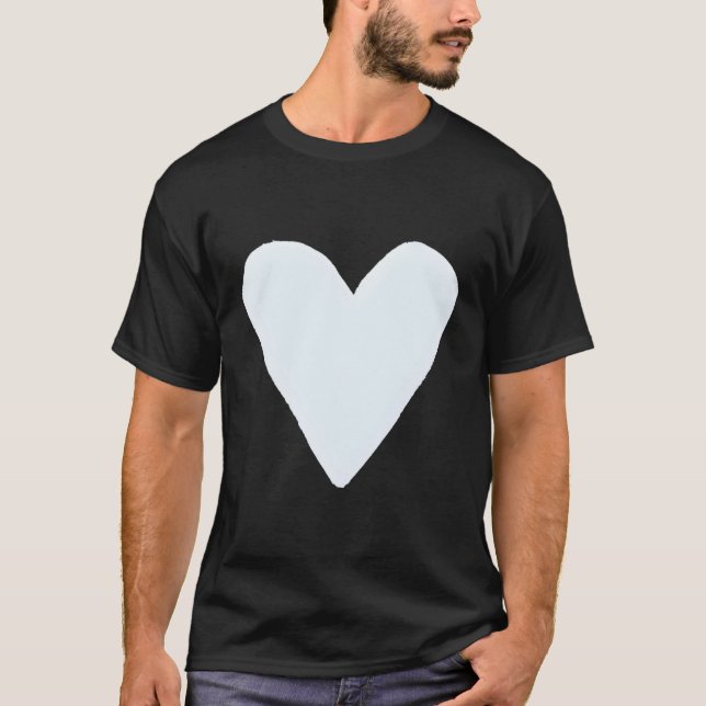 Camiseta Ele Forma Símbolo Amor Bondade Paz Azul (Frente)