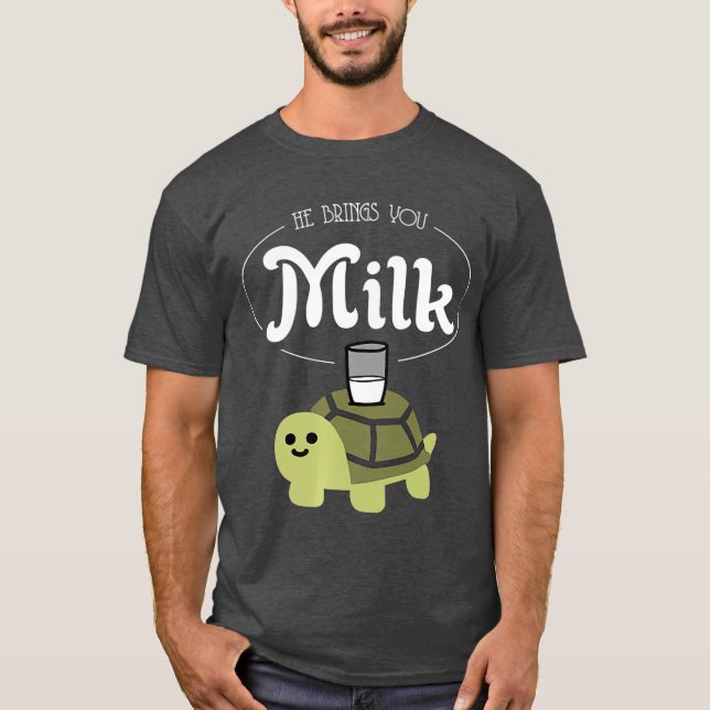 Camiseta Ele Lhe Traz MEME Leite Para Qualidade Premium (Frente)