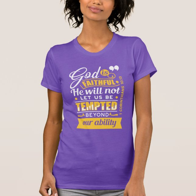 Camiseta Ele Não Deixará Que Você Seja Tentado – Versículo  (Frente)