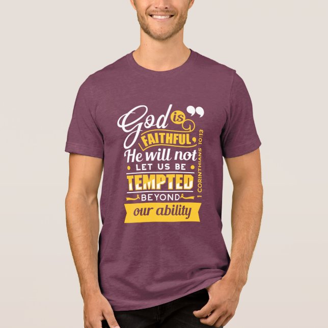 Camiseta Ele Não Deixará Que Você Seja Tentado – Versículo  (Frente)
