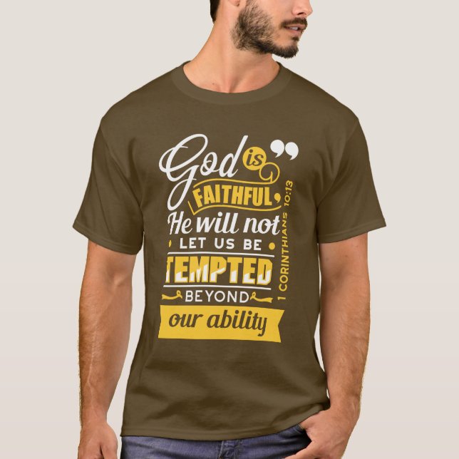 Camiseta Ele Não Deixará Que Você Seja Tentado – Versículo  (Frente)