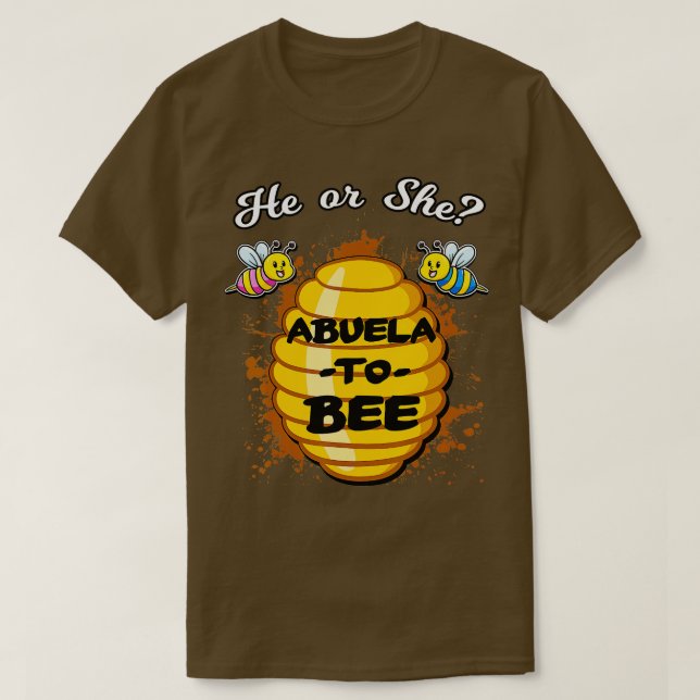 Camiseta Ele Ou Ela Abuela Para Ser Gênero, O Bebê Revela. (Frente do Design)