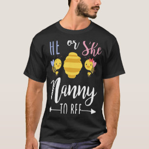 Camiseta Ele ou ela ama para ser a vovó à espera
