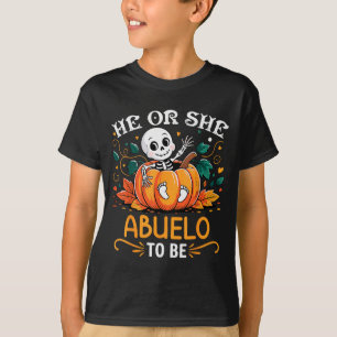 Camiseta Ele ou Ela Avô Para Ser Revelação De Bebê Esquelet