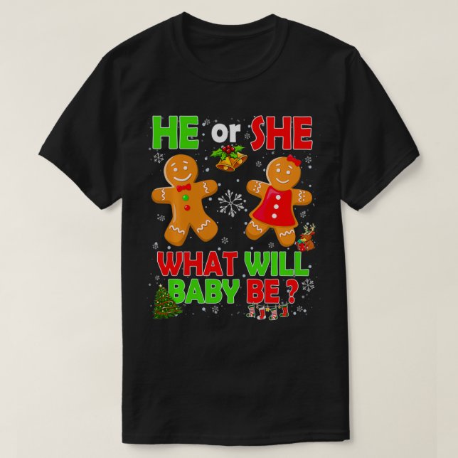 Camiseta Ele ou Ela Bebê Gingerpão Cookie Gênero Reveza Ch (Frente do Design)