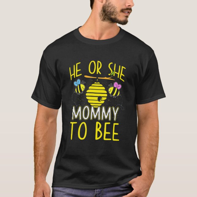 Camiseta Ele Ou Ela Mamãe Para Serem Sexo Revela Família Bo (Frente)