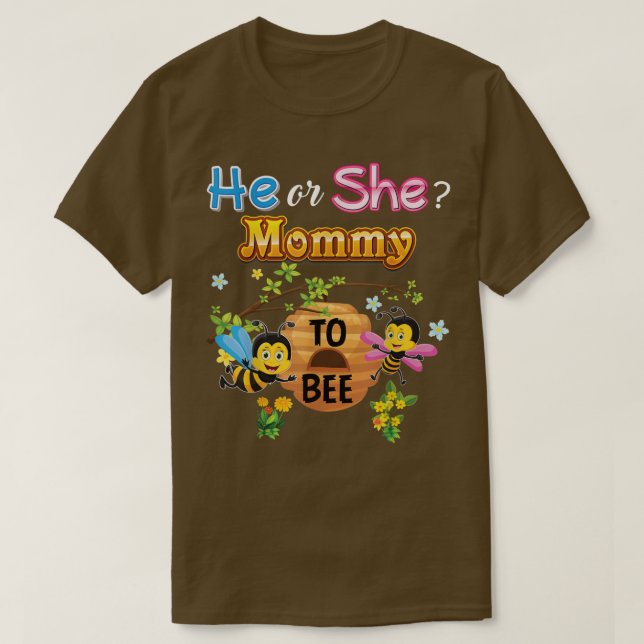 Camiseta Ele Ou Ela Mamãe Ser Sexo Reveal Bebê Mothe (Frente do Design)