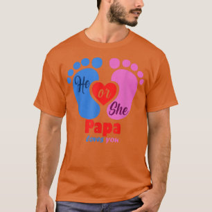 Camiseta Ele ou Ela Papá Te Ama A Revelação De Gênero De Gr