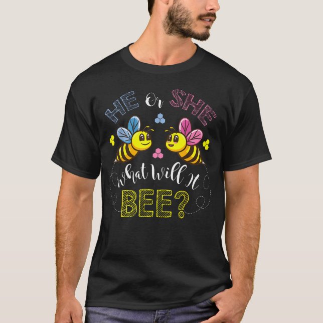 Camiseta Ele ou Ela Qual Será o Gênero do Abelha (Frente)