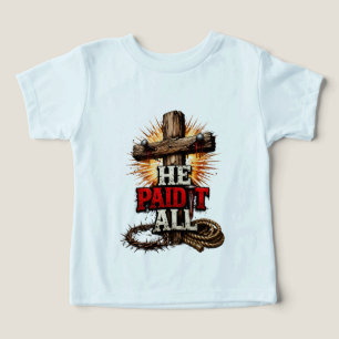 Camiseta Ele Pagou Tudo – Fé Cristã Cruz e Prego