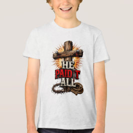 Camiseta Ele Pagou Tudo – Fé Cristã Cruz e Prego