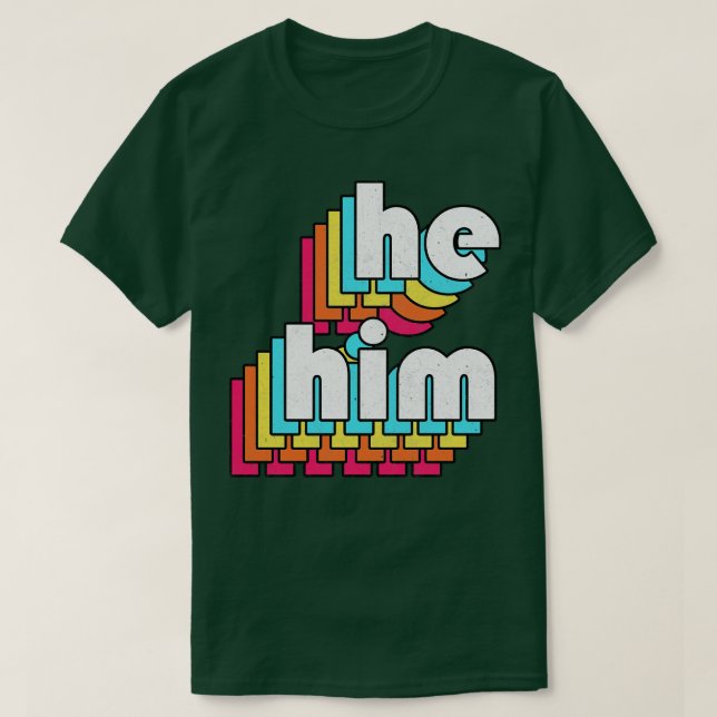 Camiseta Ele Pronuncia-Se Com Design De Desvanecimento (Frente do Design)