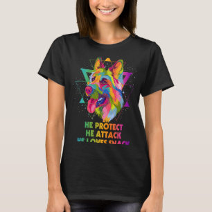 Camiseta Ele Protege Ele Ataca Ele Adora Lançar Shepher Ale