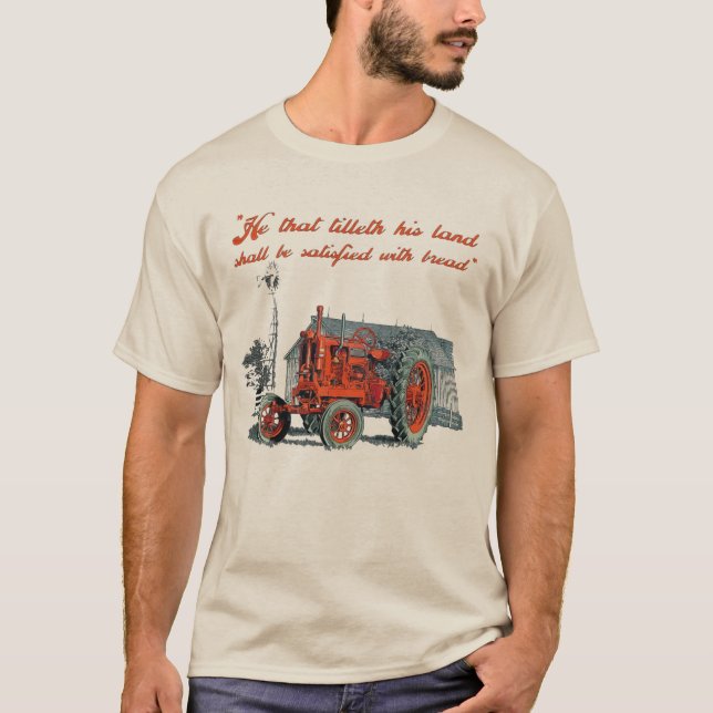 Camiseta Ele que inclinou seu trator terrestre. (Frente)