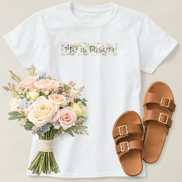 Camiseta Ele Ressuscitou Cristão 3 Cruzes Páscoa Rosa Flora